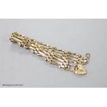 A modern 9ct gold gate link bracelet, approx. 18cm, 8.3 grams.