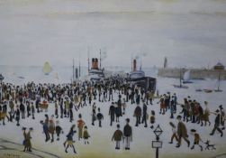 Lawrence Stephen Lowry, limited edition gouttelette, 'Ferry Boats', one of 75, blindstamped with