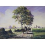 Alan King, oil on canvas, 'Journey Home, Thorne End, Wiltshire', signed, 29 x 39cm