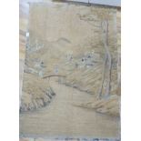 A large Japanese Meiji embroidery hanging