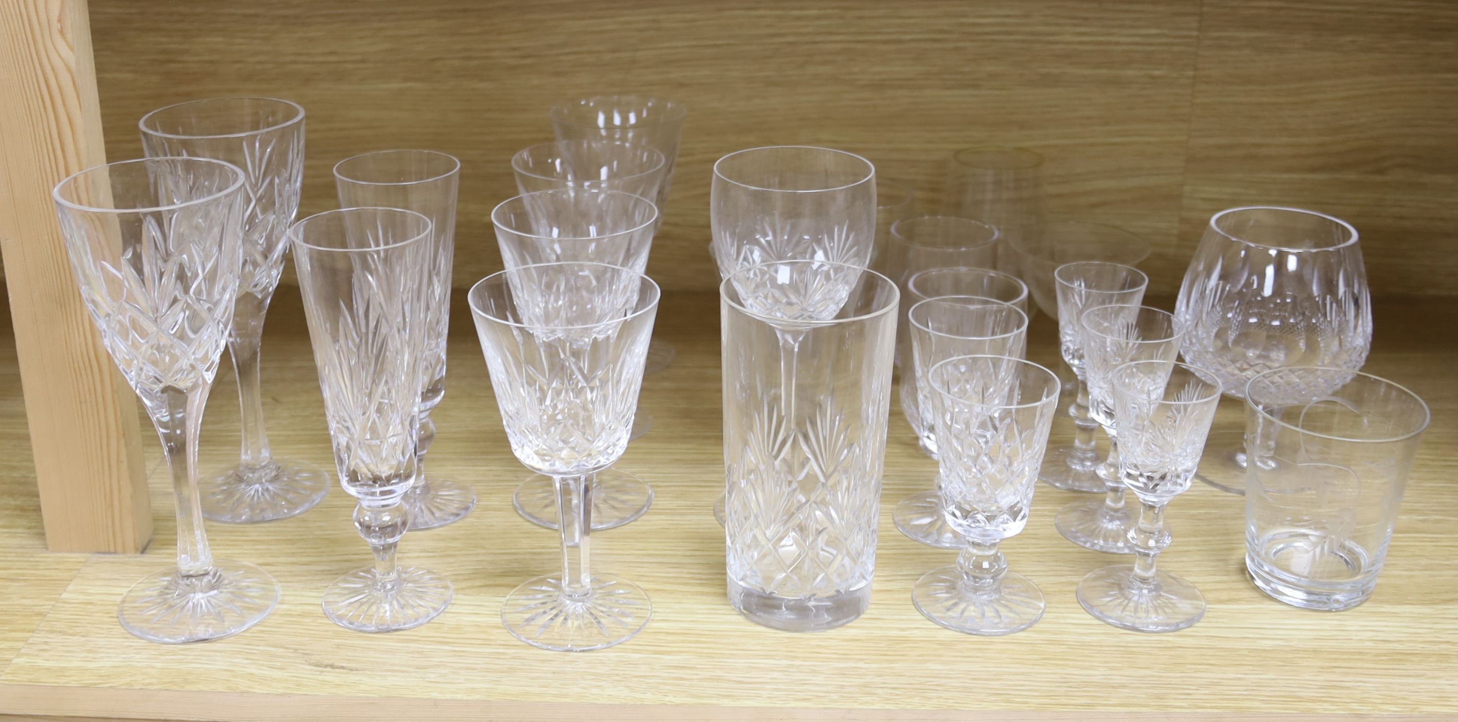 A quantity of Waterford crystal and other drinking glasses