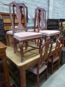 A set of eight Dutch red painted dining chairs(damage)