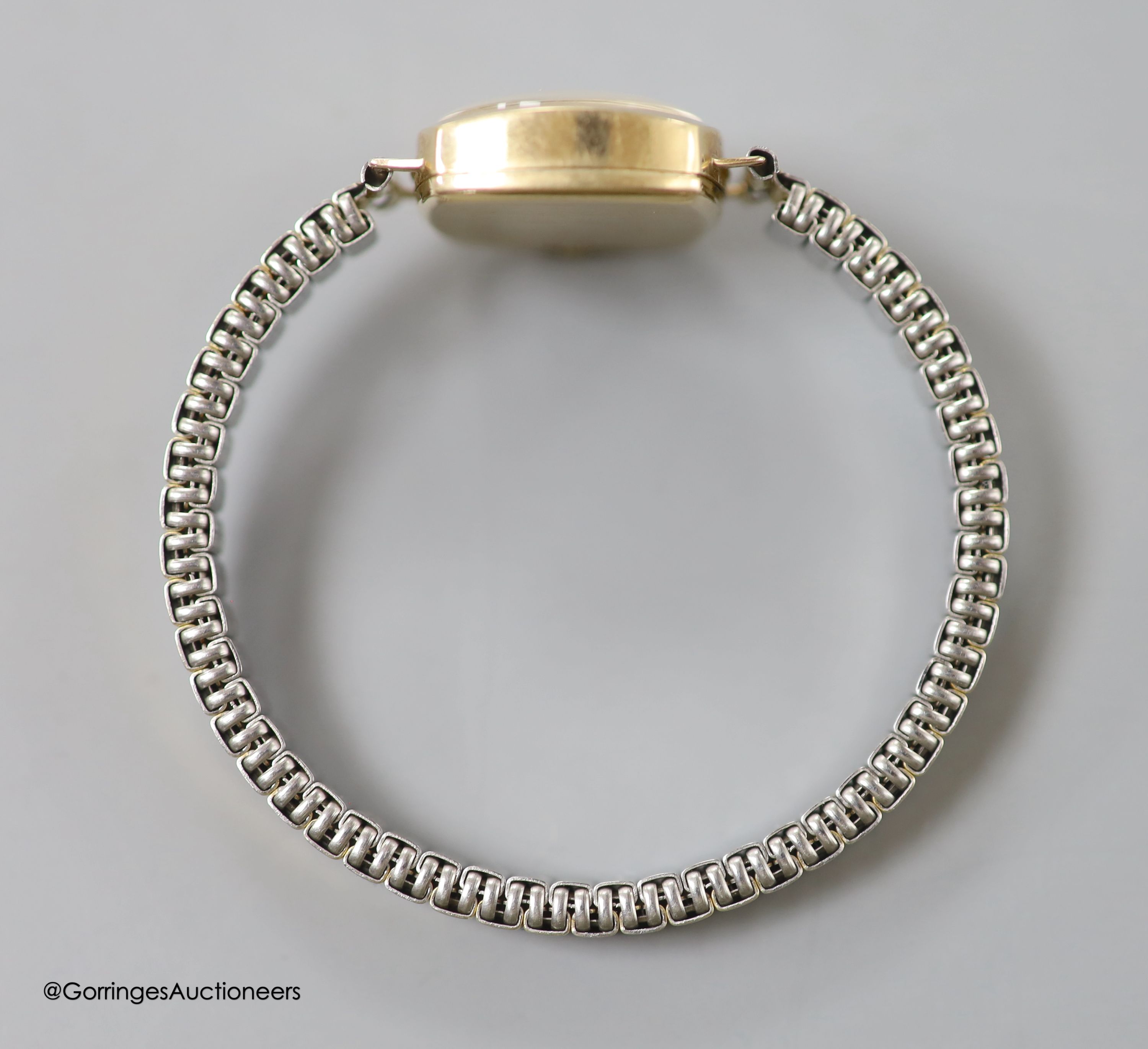 A lady's 9ct gold Vertex manual wind wrist watch, on a rolled gold mesh link bracelet and a similar - Image 3 of 6