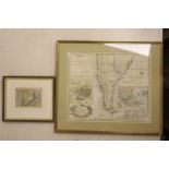 Emanuel Bowen, coloured engraving, The new and accurate map of Chile Terra Magellanica, 36 x 44cm