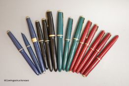 Fourteen Parker pens including Maxima
