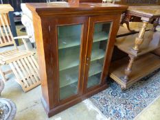 A late Victorian mahogany bookcase, length 100cm, depth 29cm, height 123cm