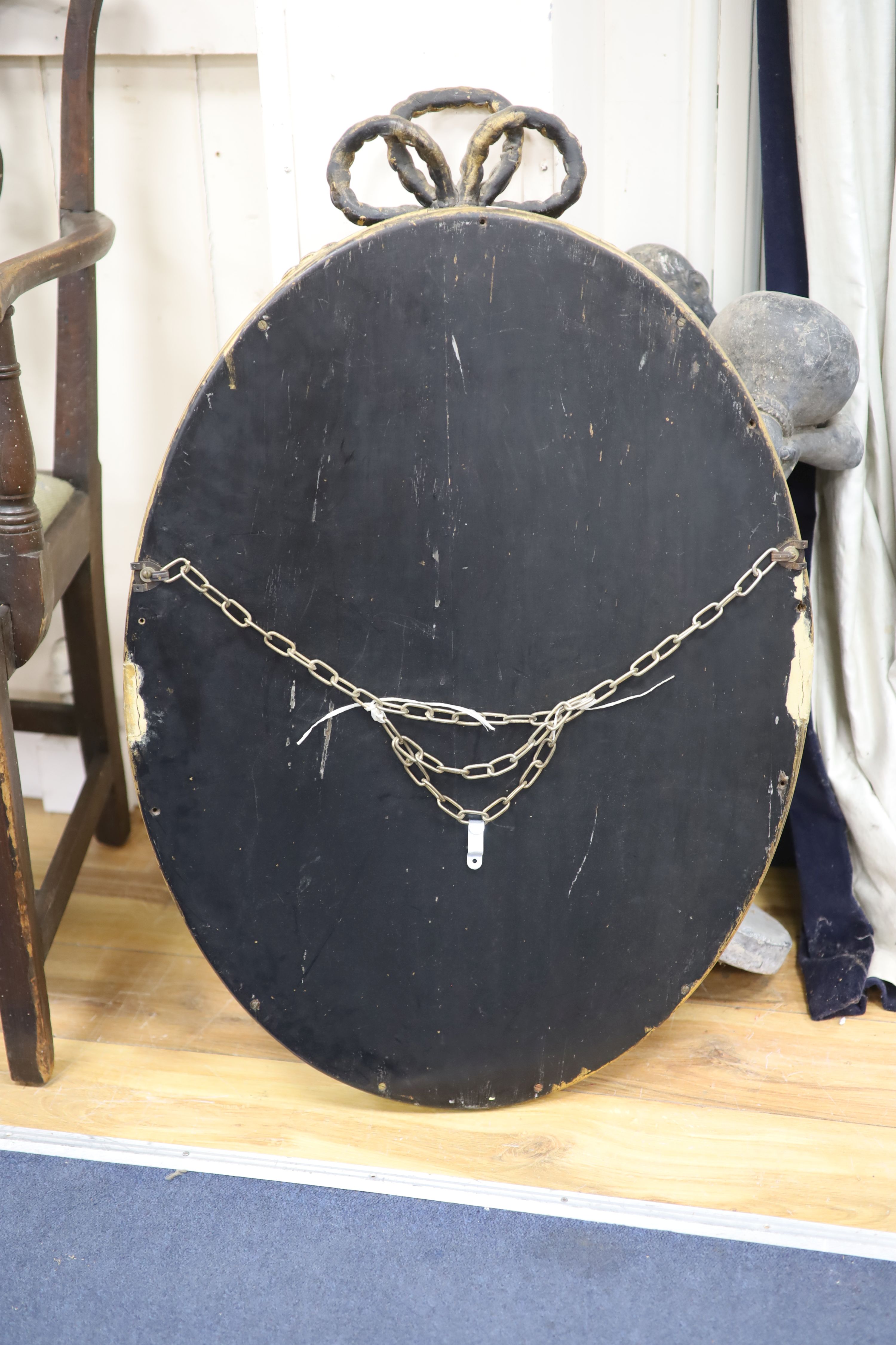 A gilt and composite wall mirror with simulated rope twist frame, width 56cm, height 84cm, - Image 3 of 3