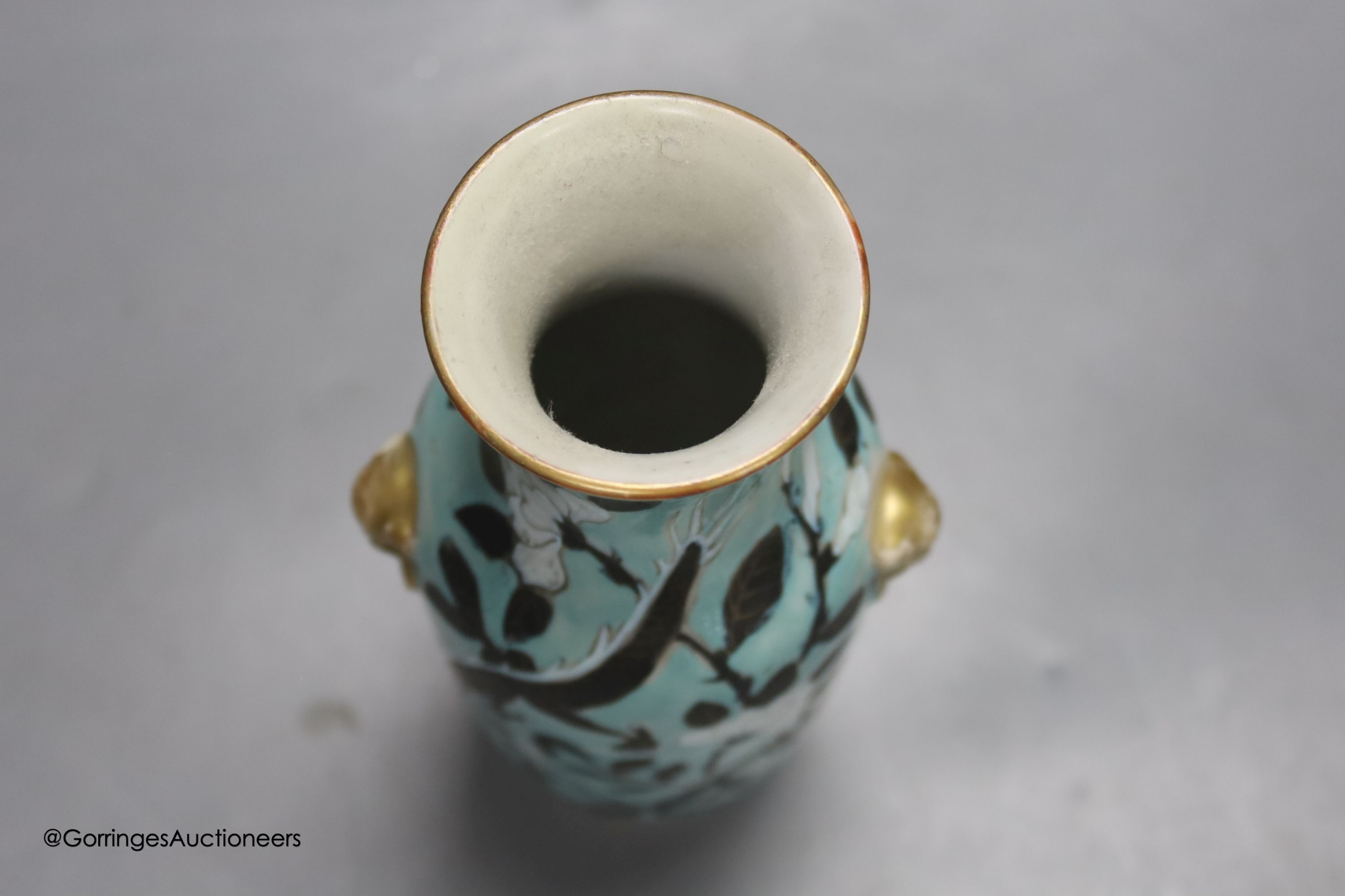 A Chinese turquoise glazed 'dragon' vase, c.1900, height 18cm - Image 3 of 4