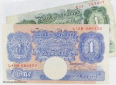 A collection of Bank of England and Scottish banknotes to include: 21 QEII 10 shillings, 14 O'Brien