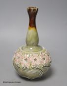 A Royal Doulton stoneware pink flower vase by Eliza Simmance, height 21cm