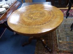 A 19th century Sorrento inlaid table, decorated centrally with a scene of St. George slaying the
