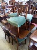 A set of four Sheraton style mahogany dining chairs, one with arms together with a Hepplewhite