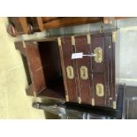 A military style brass mounted side cabinet, width 46cm, depth 46cm, height 71cm