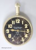 An early 20th century nickel cased black dial cockpit watch, retailed by Elliott Brothers, London,