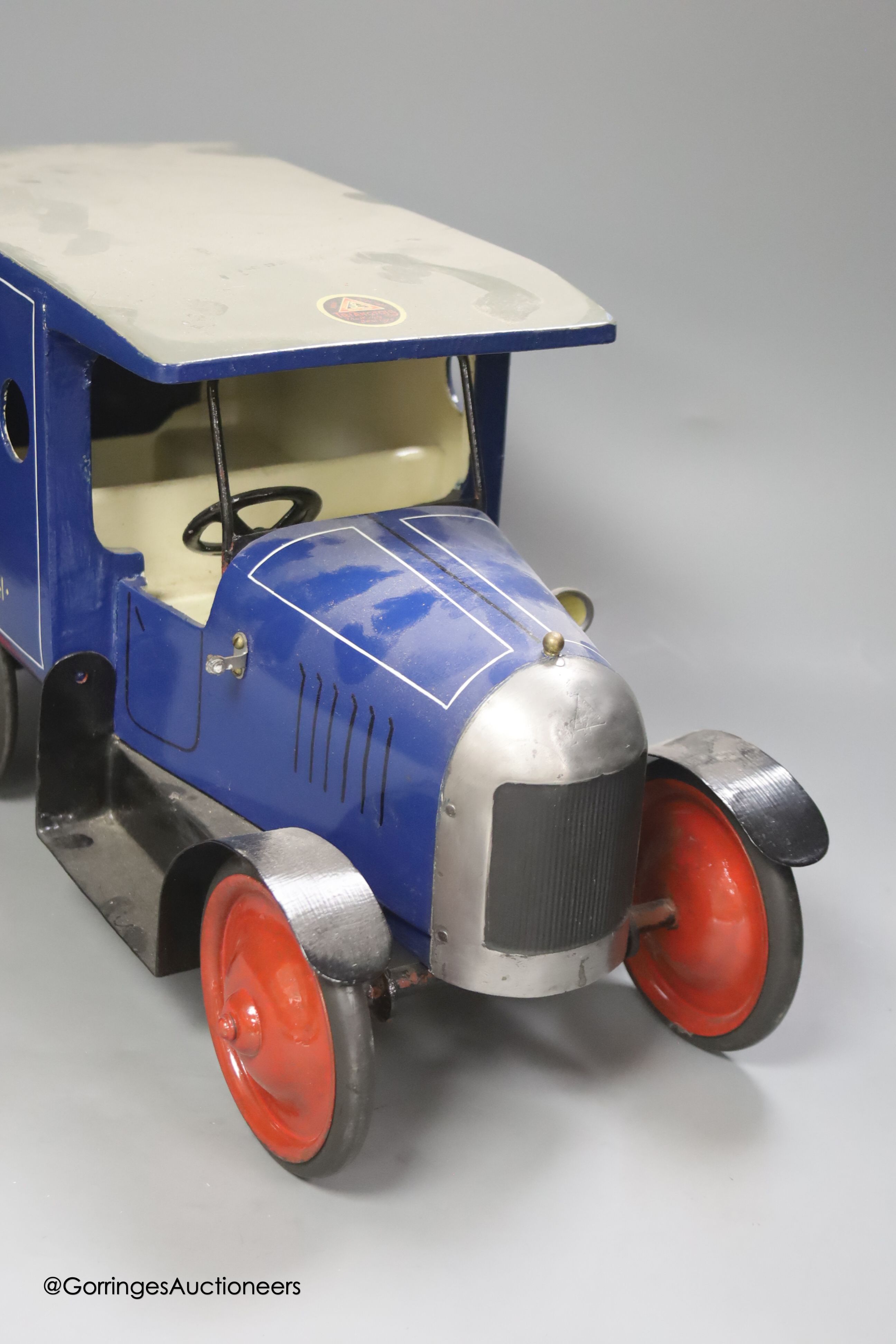 An A. Jones Butcher's painted metal model of a van, length 47cm height 25cm - Image 3 of 5