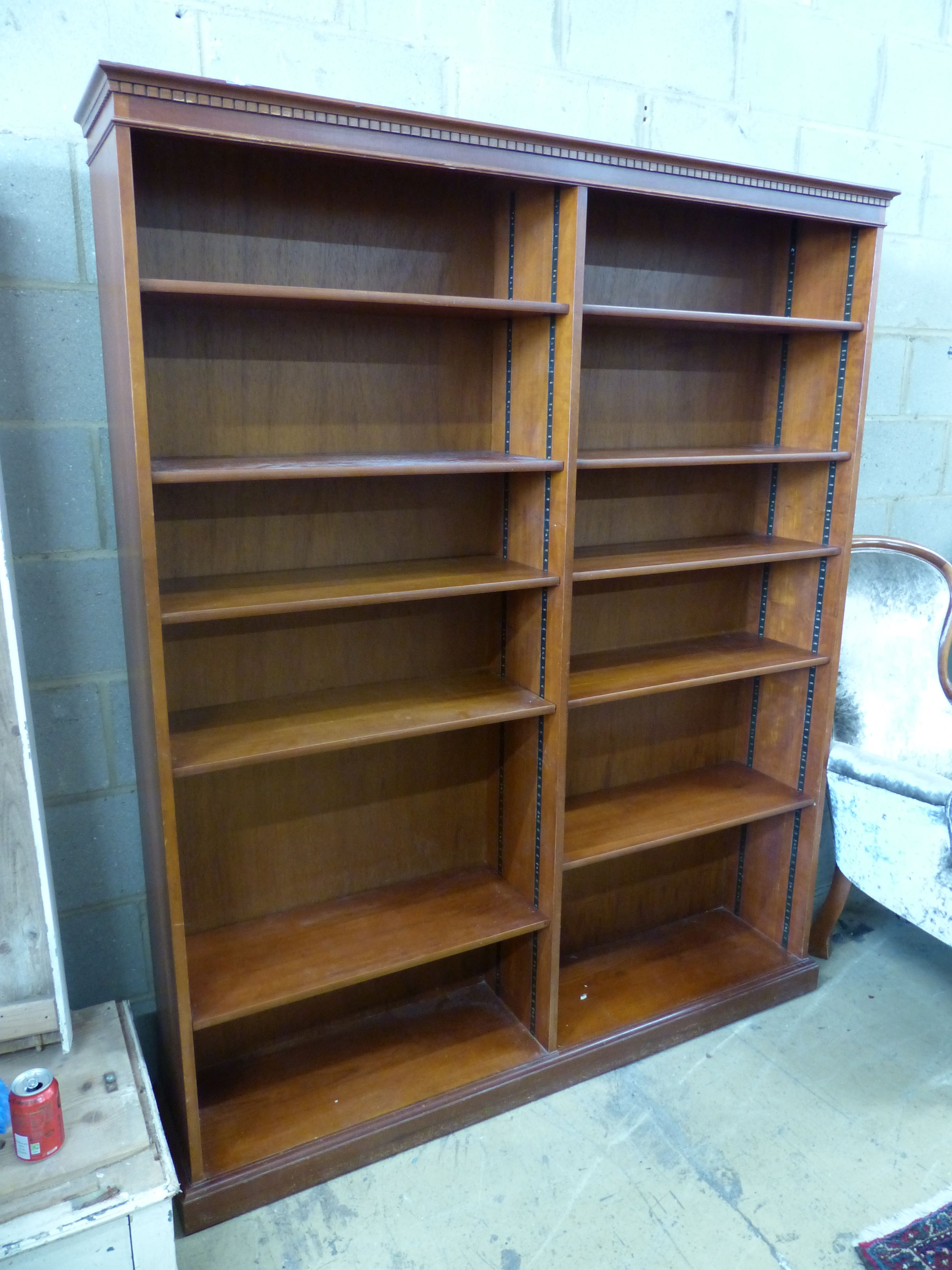 A reproduction mahogany open bookcase, width 152cm depth 30cm height 184cm - Image 2 of 4