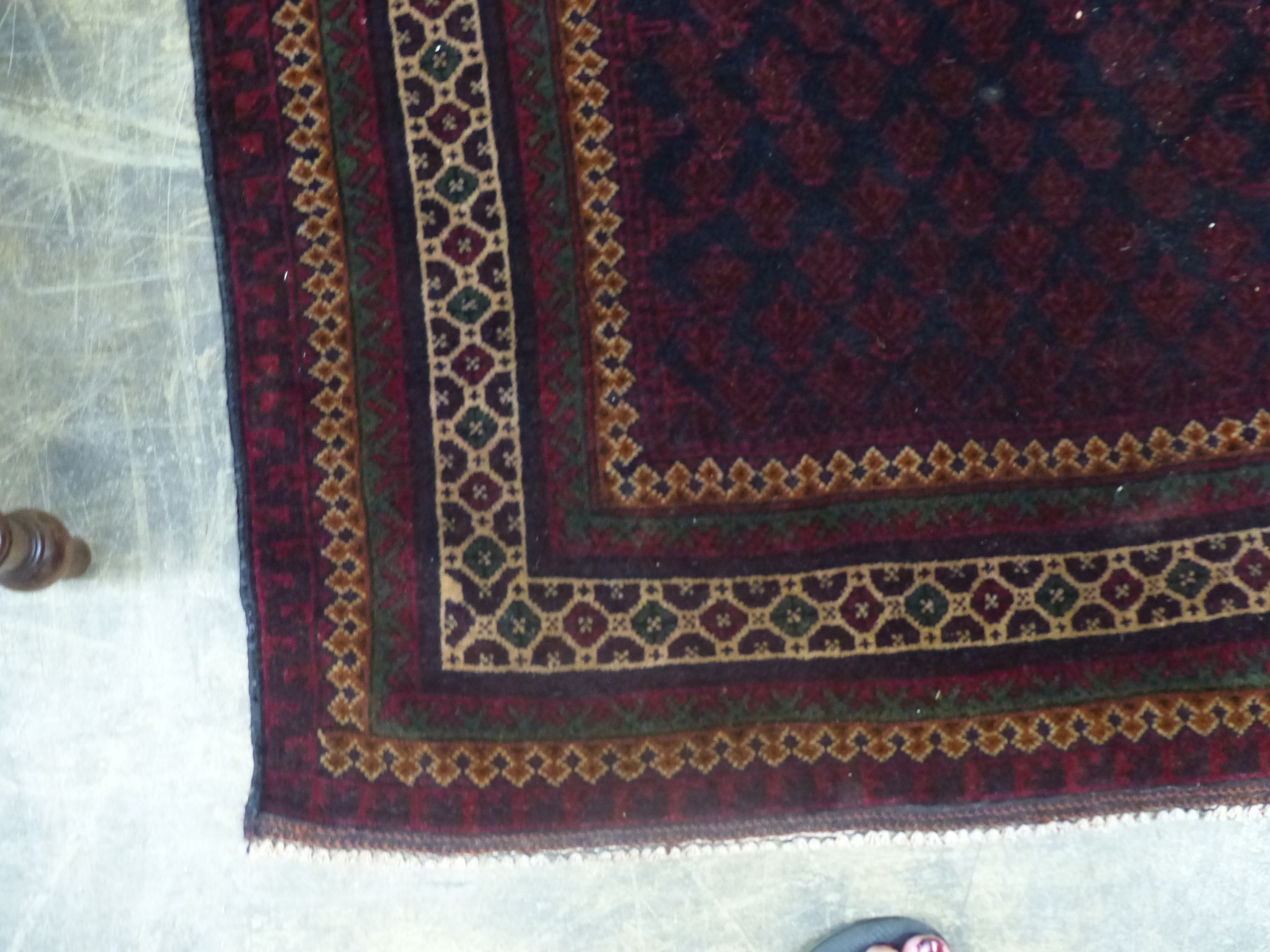 A Belouch red ground prayer rug, 146 x 90cm - Image 2 of 5