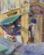 Sophie Taylor, watercolour, Butcher's shop, signed, 70 x 56cm