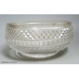 A late 19th century Irish cut glass bowl, possibly Waterford, diameter 27cmProvenance: Maureen