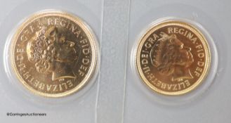A QEII gold sovereign and half sovereign, 2004