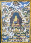 A thangka, 82 x 57cm excluding green backing cloth