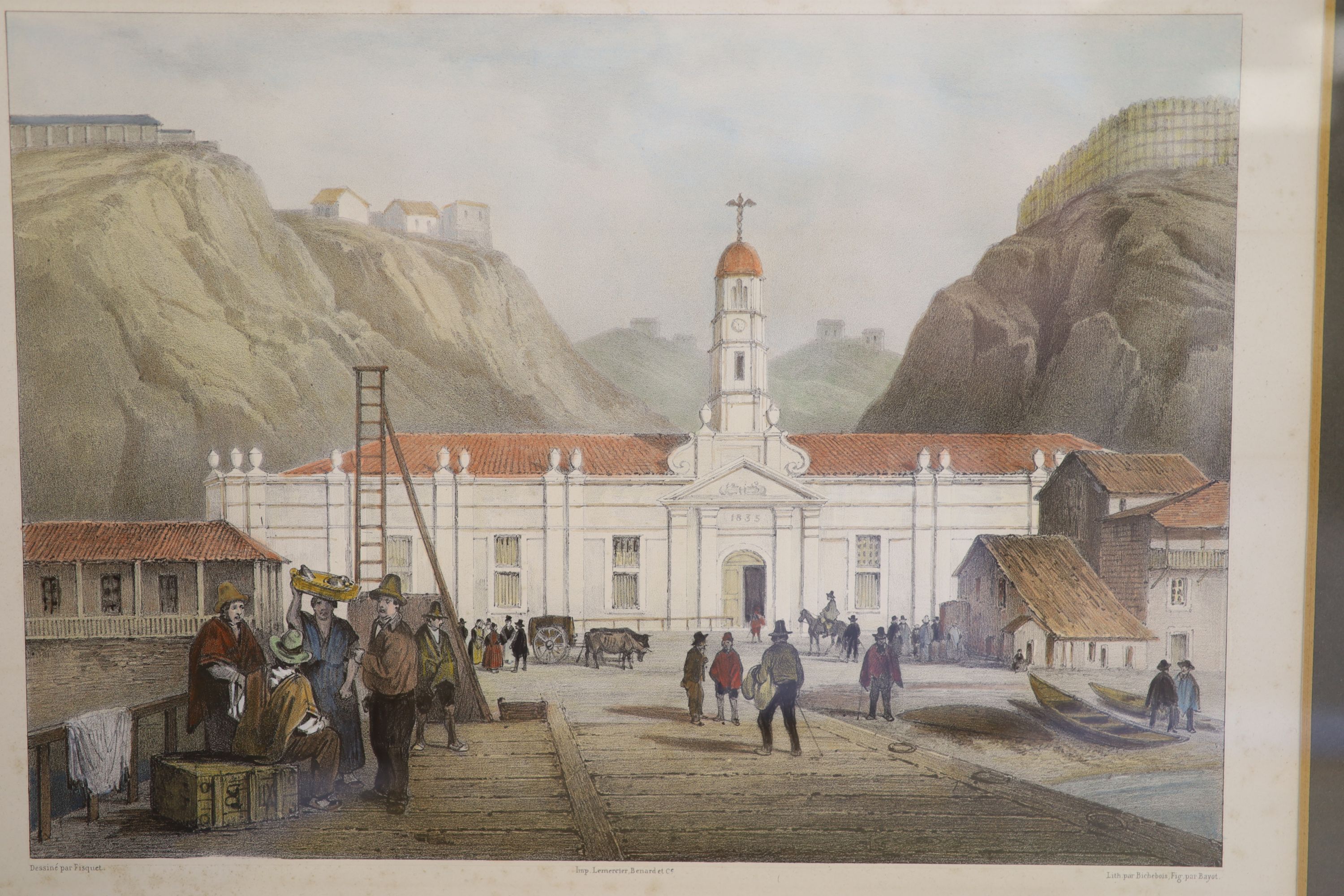 Two 18th century engravings, Views of Callao de Lima and Olienda de Phernambuco, 29 x 35cm and two - Image 4 of 5