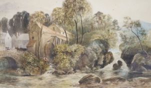 William Henry Dyer (fl.1890-1930), watercolour, Eskdale Mill, Cumberland, signed and dated 1901, 33