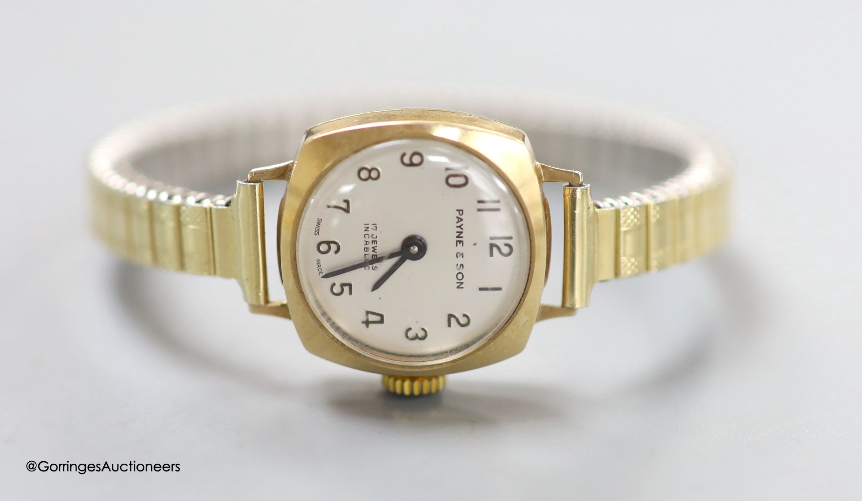 A lady's 9ct gold Vertex manual wind wrist watch, on a rolled gold mesh link bracelet and a similar - Image 2 of 6