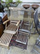 Two teak steamer chairs