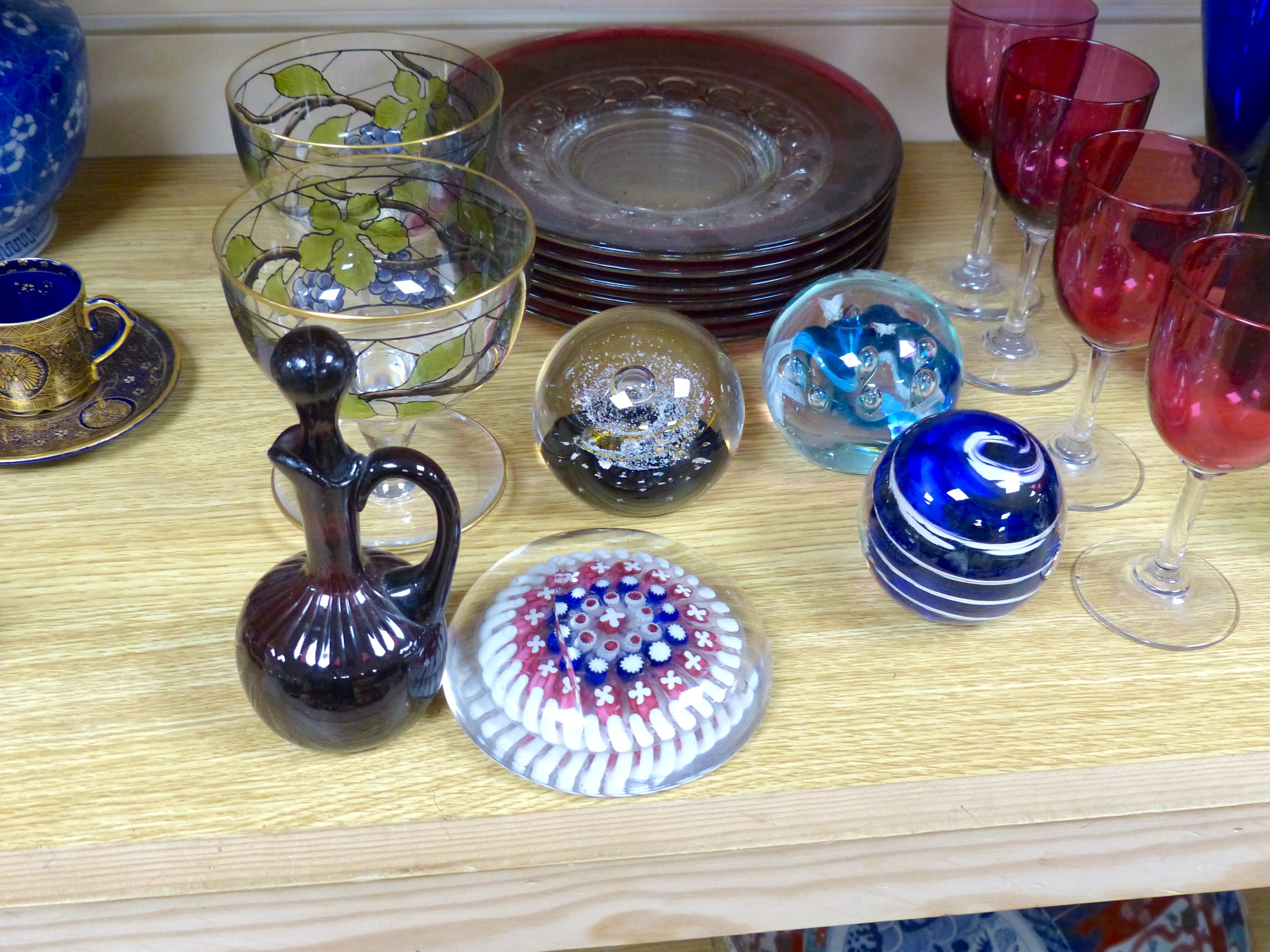 A quantity of mixed coloured glass and paper weights - Image 2 of 6