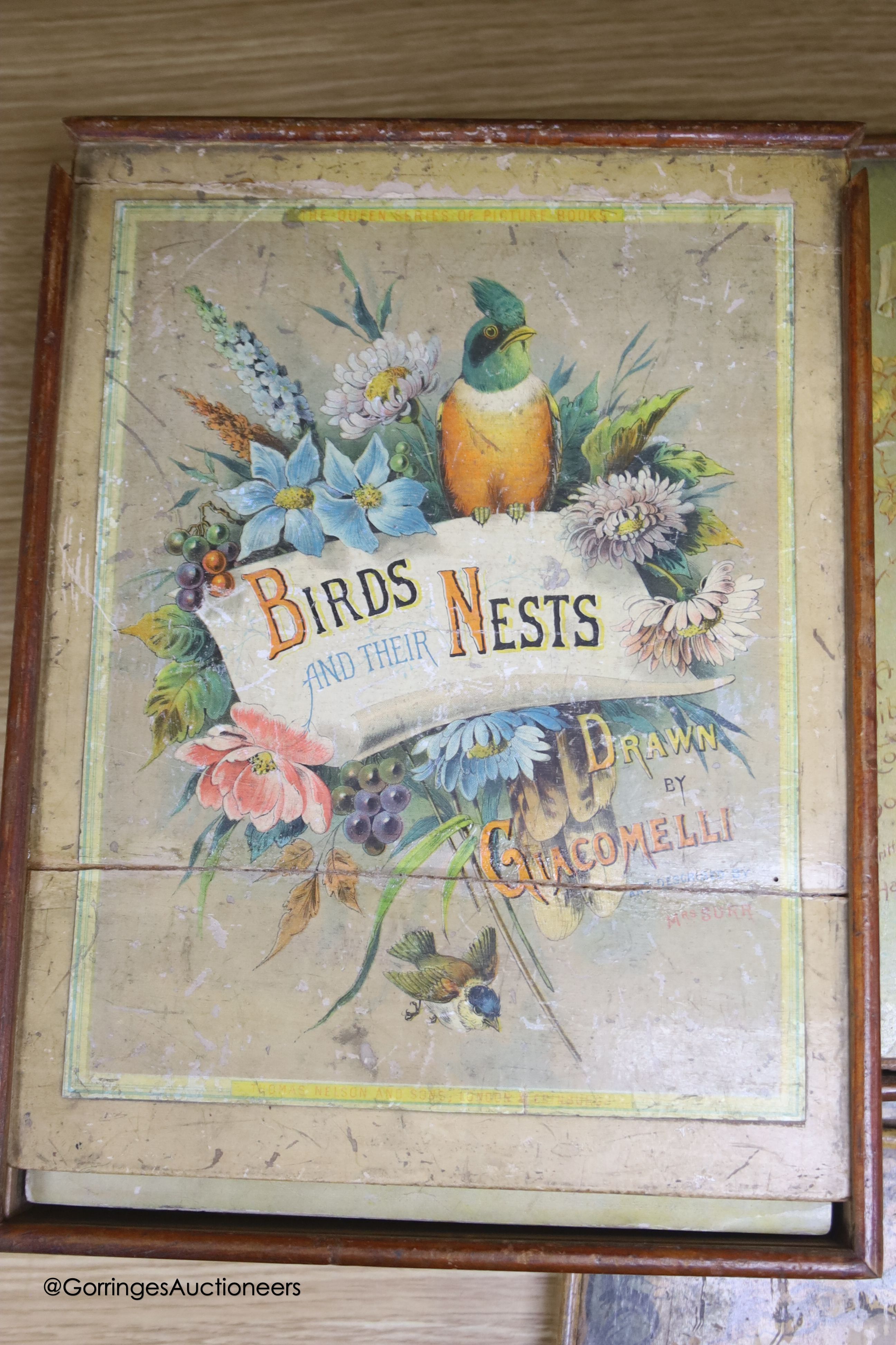 Five Edwardian boxed jigsaw puzzles, to include the history of printing, birds and their nests, - Image 6 of 6