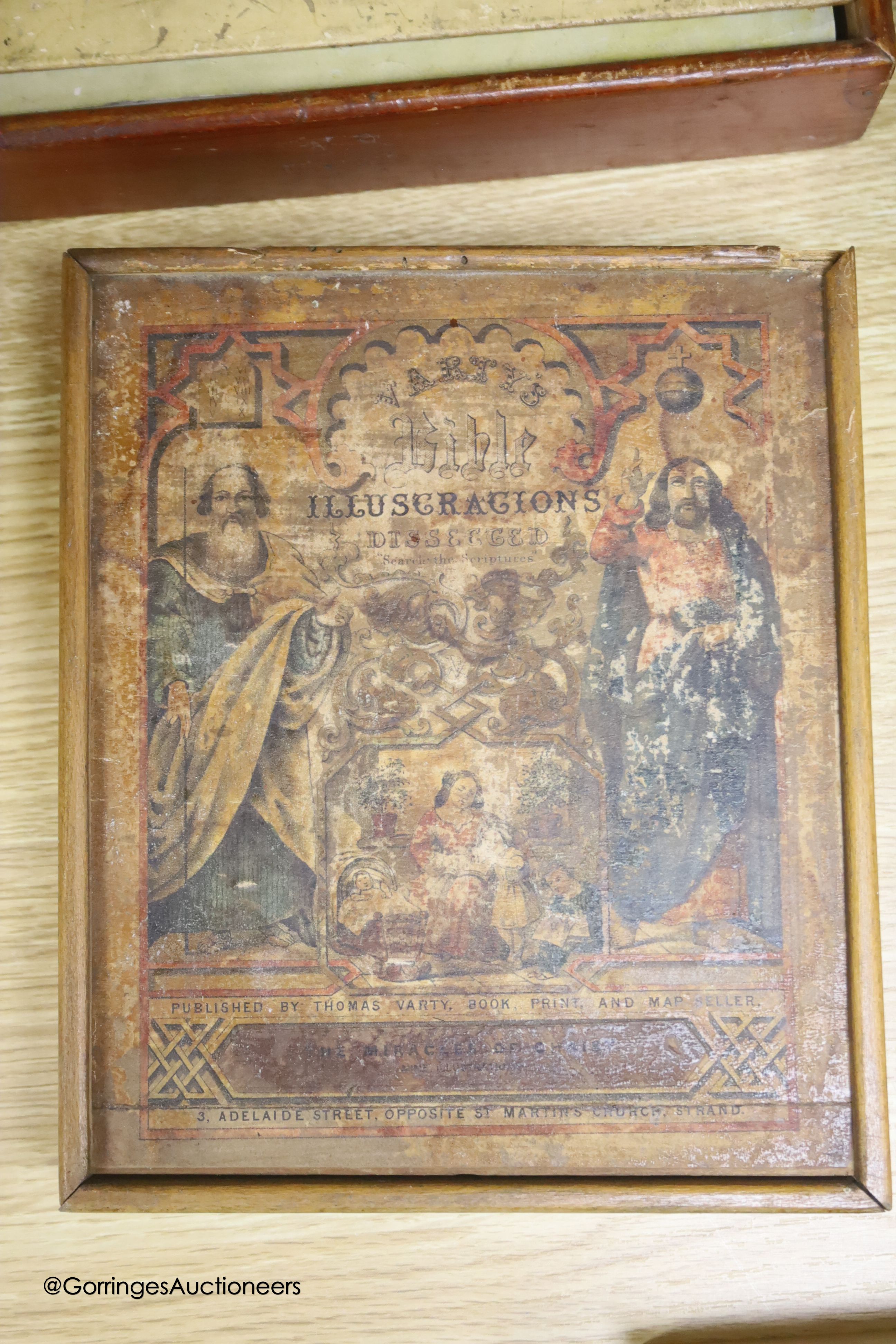 Five Edwardian boxed jigsaw puzzles, to include the history of printing, birds and their nests, - Image 3 of 6