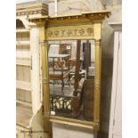 A Regency giltwood and gesso pier glass, width 67cm height 95cm
