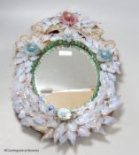 A 19th century Venetian coloured glass mirror, 29 x 48cm.