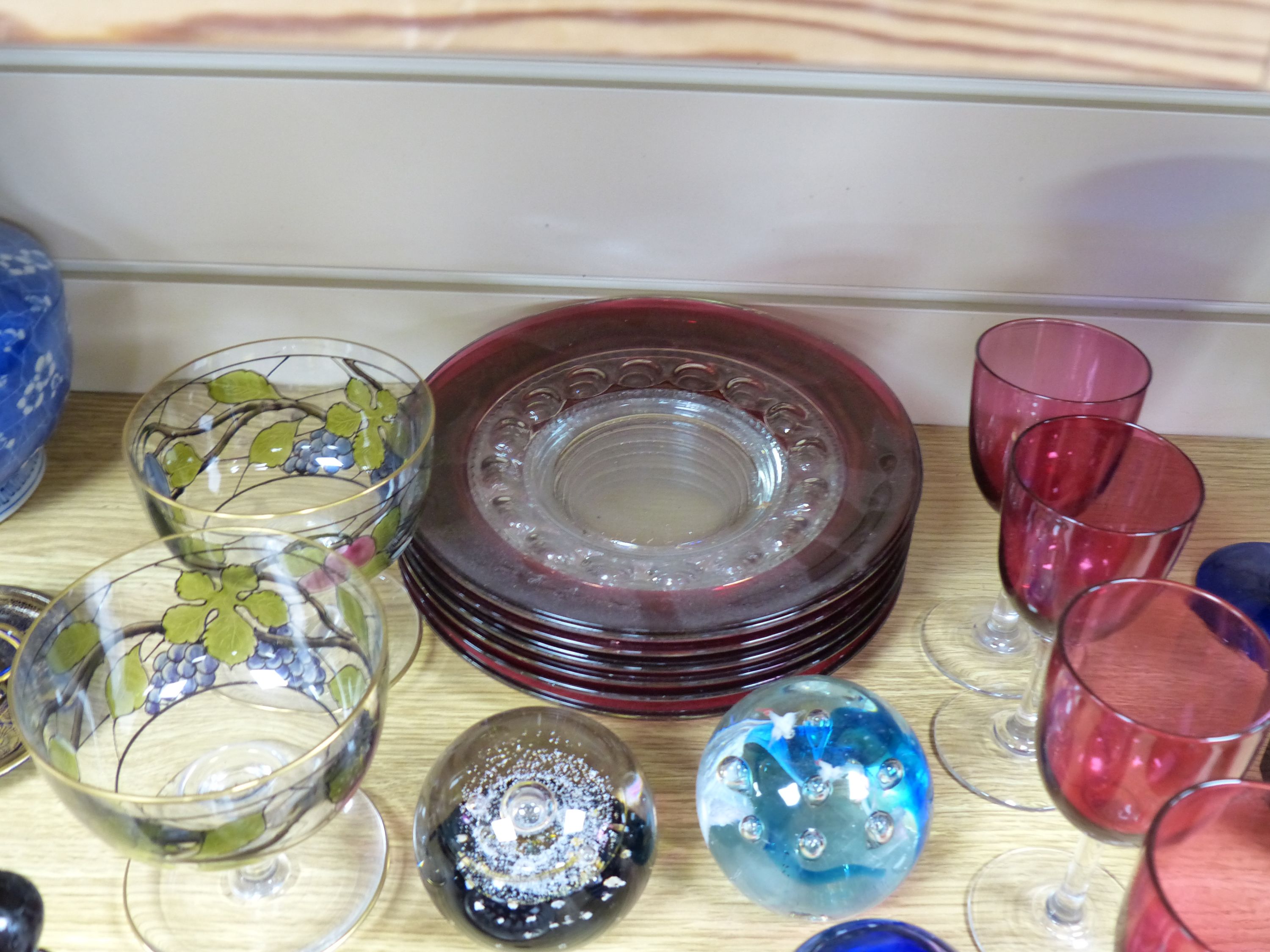 A quantity of mixed coloured glass and paper weights - Image 4 of 6