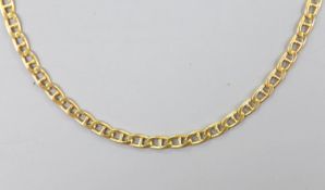 An 18ct gold oval link necklace, 40cm, 9 grams.