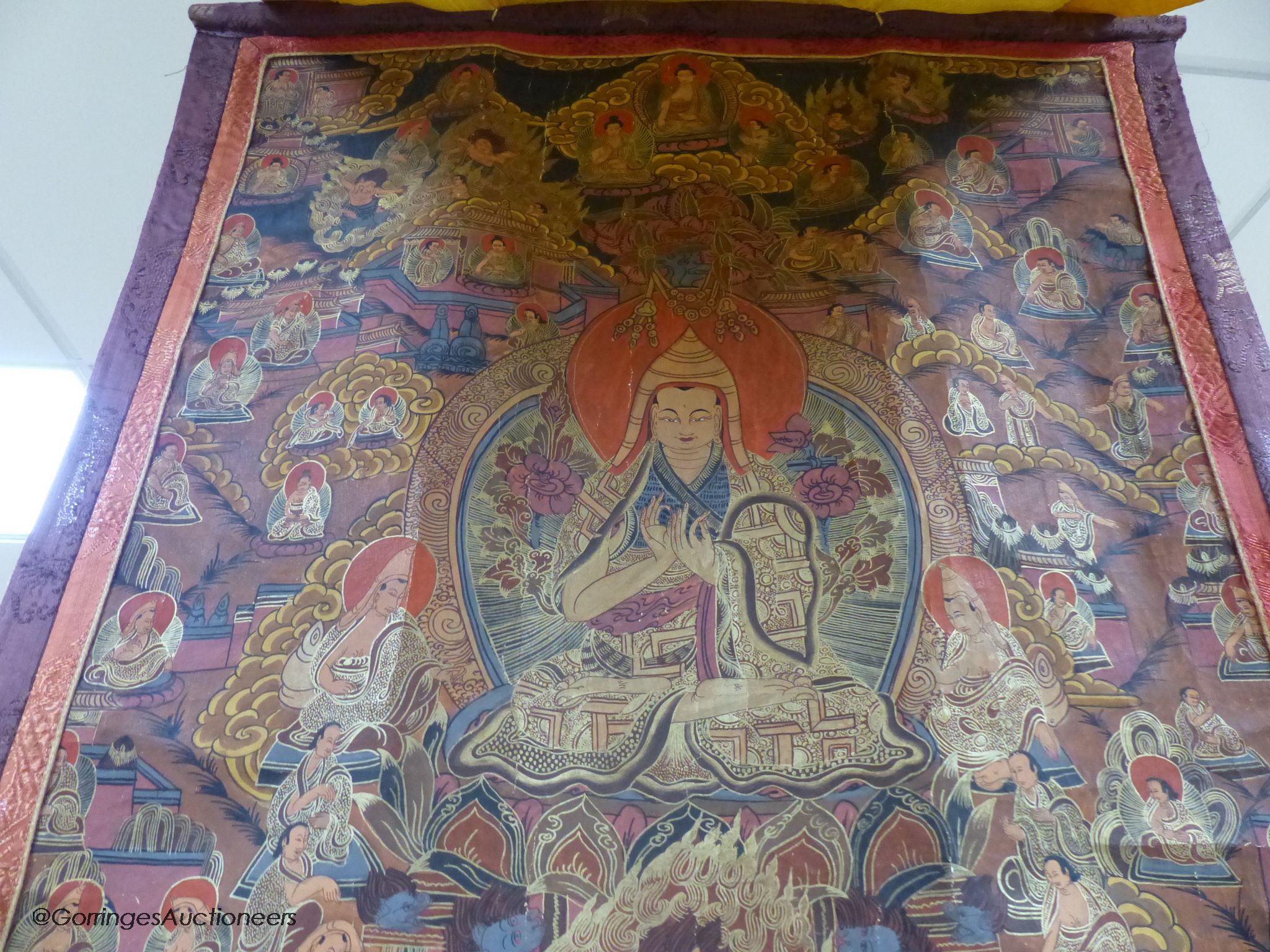 A Tibetan thangka depicting the Dalai Llama - Image 2 of 5