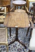 An early 19th century mahogany occasional table with rectangular tilt top, width 50cm depth 39cm