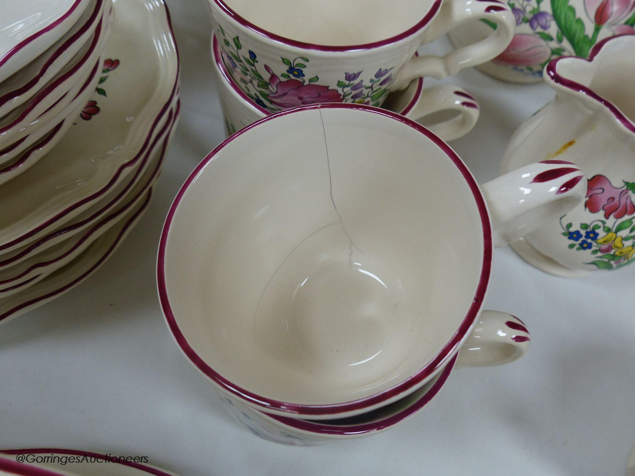 A Luneville part tea and dinner service - Image 3 of 4