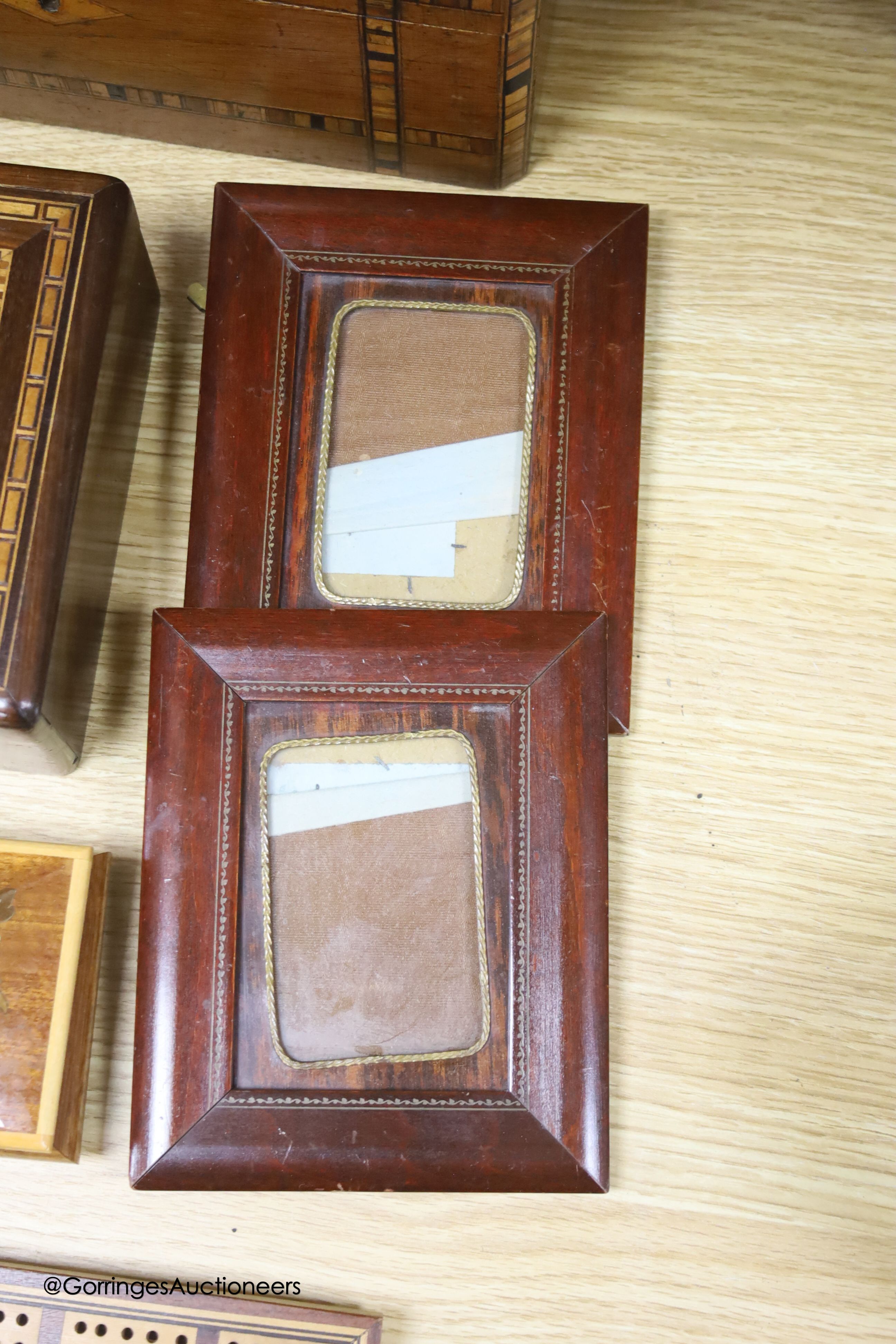 An inlaid writing slope, photo frames, boxes etc - Image 5 of 5