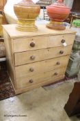 A Victorian pine chest, width 106cm, depth 58cm, height 101cm