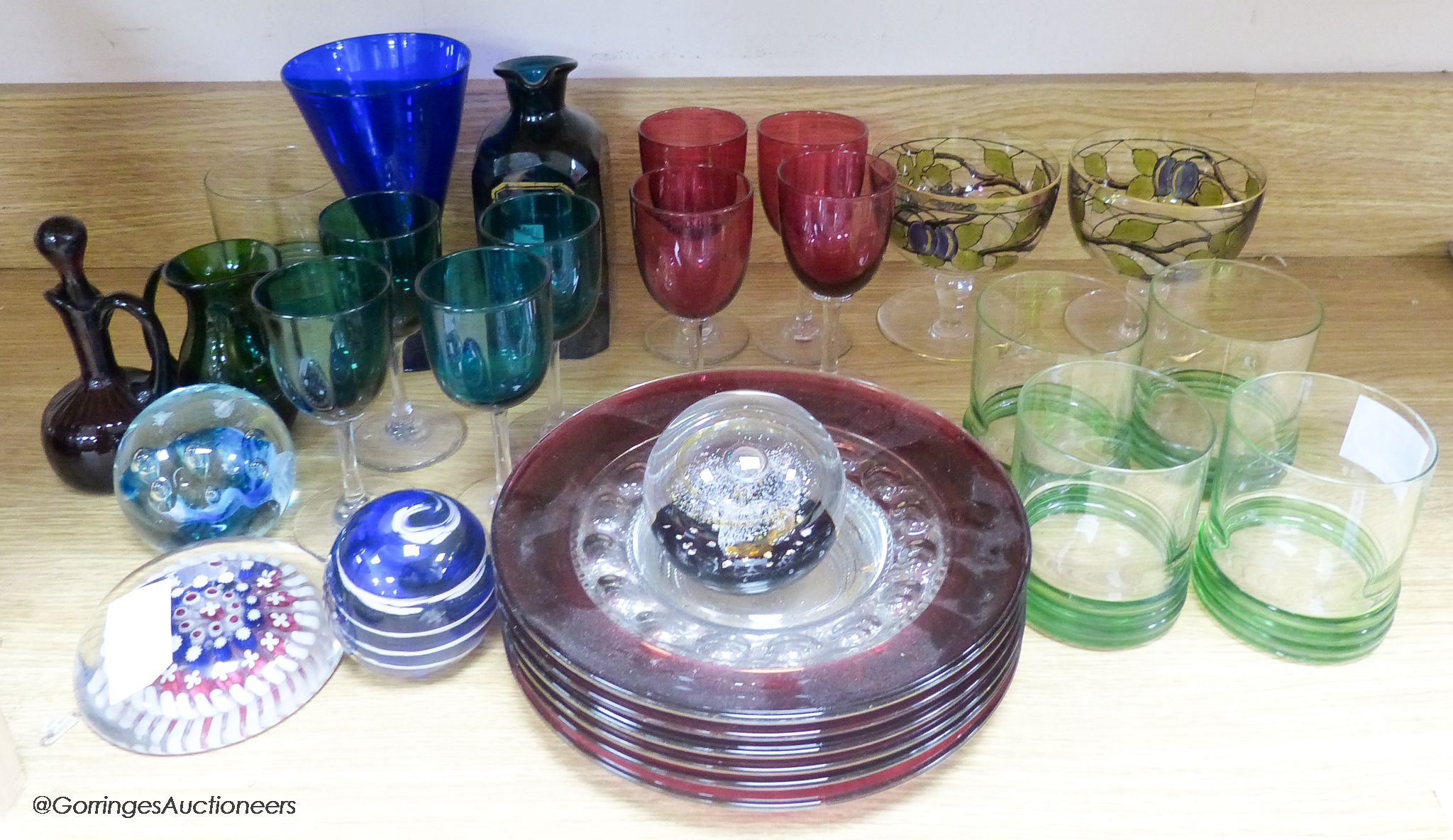 A quantity of mixed coloured glass and paper weights - Image 6 of 6