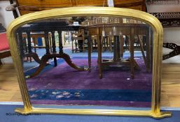A Victorian style gilt framed overmantel mirror, width 126cm height 82cm