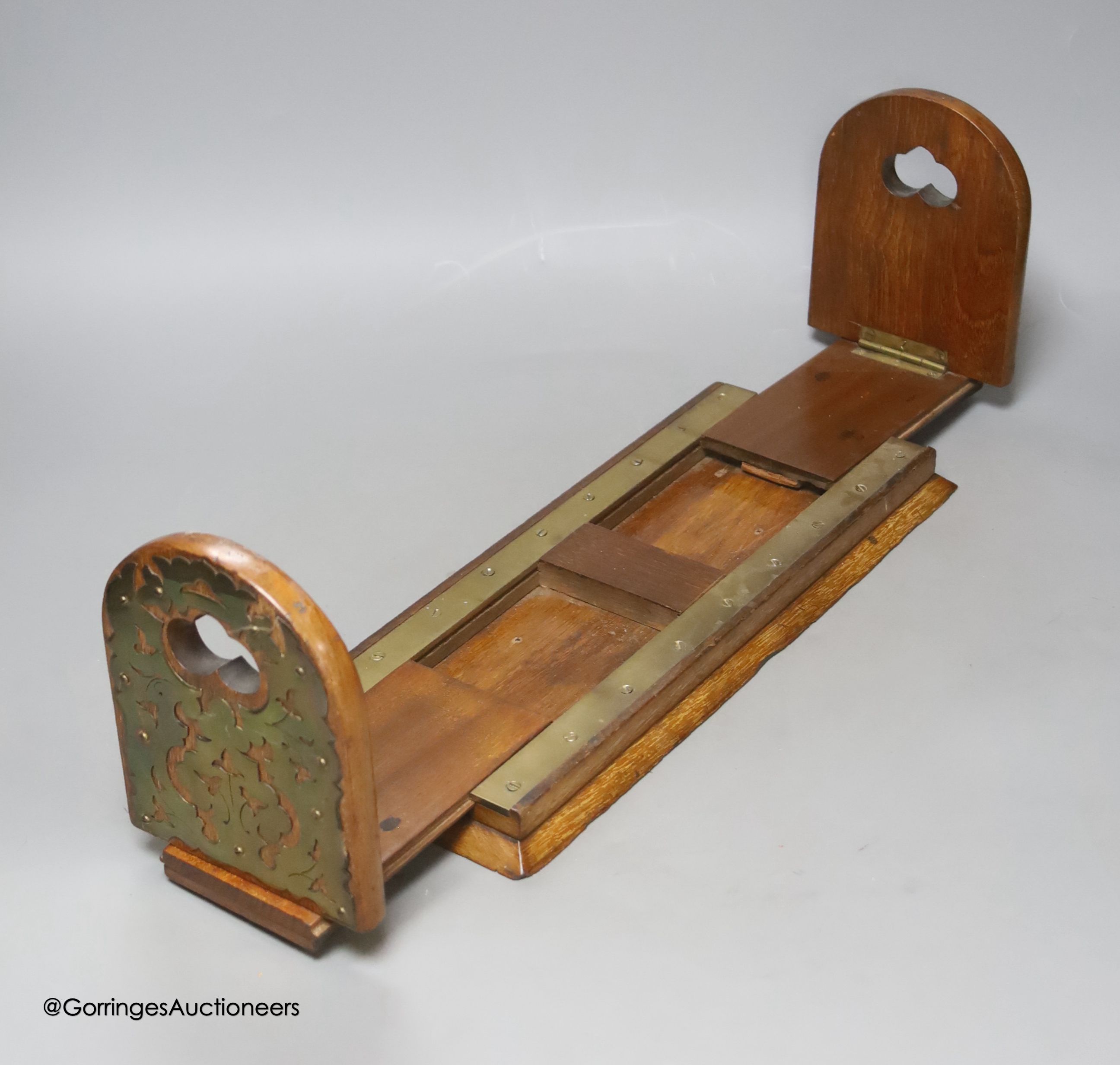 A Victorian mahogany and brass mounted book rest - Image 3 of 3