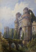 Frederick Earp (1828-1914), watercolour, Herstmoncieux Castle, signed, 42 x 31cm, unframed.