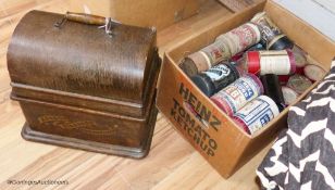 An Edison standard phonograph together with a collection of boxed cylinders