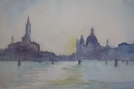 Alt, watercolour, View of Venice, signed and dated '80, 17 x 24cm