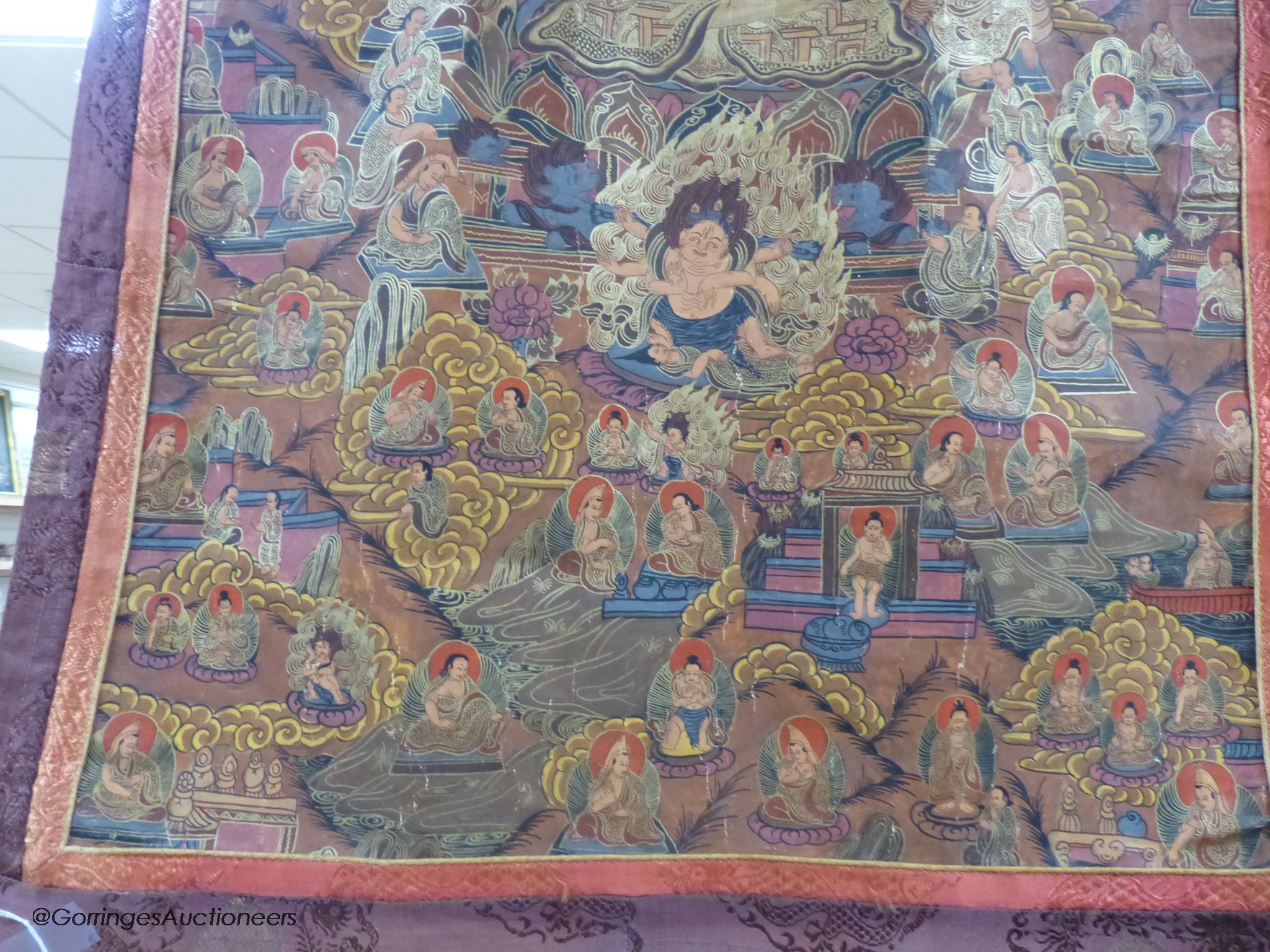 A Tibetan thangka depicting the Dalai Llama - Image 5 of 5