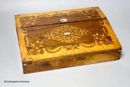 A Sorrento ware writing box, 35 x 9cm