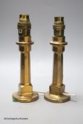 A small pair of converted hose lamps, height 23cm